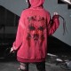 Demon Rust Red Print Gothic Hoodie by Blood Supply (BSY122)